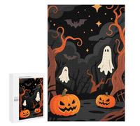 Jigsaw Puzzle 1000 PCS for Teenagerss Halloween Night Scene with Pumpkins And Ghosts Puzzles for Adults Family Game Home Decoration for Birthday, Chrismas 1000 PCS