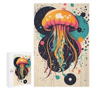 Jigsaw Puzzle 1000 PCS for Teenagerss Jellyfish Abstract Art Colorful Jellyfish Pop Art Print Unique Ocean-Inspired Decor Teenagers Puzzles DIY Toys Wall Decoration Help The Brain Exercise 1000 PCS