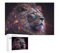 Jigsaw Puzzle 1000 PCS for Teenagerss Neon Lion Digital Artwork Jigsaws for Adults Family Games Hand Speed Race for Birthday, Chrismas 1000 PCS