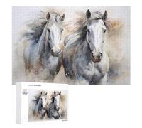 Jigsaw Puzzle 1000 PCS for Teenagerss Painted Horses Artistic Elegance Jigsaws for Adults Family Games Hand Speed Race for Birthday, Chrismas 1000 PCS