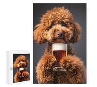 Jigsaw Puzzle 1000 PCS for Teenagerss Poodle Beer Puzzle for Adults Relaxing Games Perfect Decoration Deal As Gifts for The Whole Family 1000 PCS