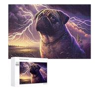 Jigsaw Puzzle 1000 PCS for Teenagerss Thunderstorm Pug Adventure -4 Puzzle for Adults Relaxing Games Perfect Decoration Deal As Gifts for The Whole Family 1000 PCS