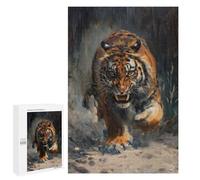 Jigsaw Puzzle 1000 PCS for Teenagerss Tiger Angry Scary Hungry Puzzle for Adults Relaxing Games Perfect Decoration Deal As Gifts for The Whole Family 1000 PCS