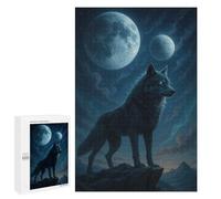 Jigsaw Puzzle 1000 PCS for Teenagerss Wolf Under The Moonlight Puzzles for Adults Family Game Home Decoration for Birthday, Chrismas 1000 PCS