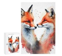 Jigsaw Puzzle 1000 PCS Fox Romantic Couple Puzzles for Teenagerss Stress Reliever Educational Challenge Unique Birthday And Gifts 1000 PCS