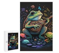 Jigsaw Puzzle 1000 PCS Frog Playing Guitar Jigsaws for Adults Toy Wall Decor Difficult Hard Unique Gifts for Birthday And Christmas 1000 PCS