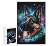 Jigsaw Puzzle 1000 PCS Galactic German Shepherd Art Print -4 Jigsaws for Adults Puzzle Birthday Present Difficult And Challenge Challenging Game Gifts 1000 PCS