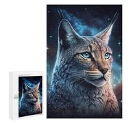 Jigsaw Puzzle 1000 PCS Galactic Lynx Celestial Feline Jigsaws for Adults Puzzle Birthday Present Difficult And Challenge Challenging Game Gifts 1000 PCS