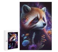 Jigsaw Puzzle 1000 PCS Galactic Red Panda with Flowers -1 Jigsaw Puzzles for Teenagerss Hand Speed Race Fun Activities at Home Challenging Game And Family Play 1000 PCS