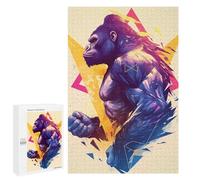 Jigsaw Puzzle 1000 PCS Geometric Gorilla Art Jigsaws for Adults Puzzle Birthday Present Difficult And Challenge Challenging Game Gifts 1000 PCS