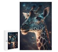 Jigsaw Puzzle 1000 PCS Giraffe in Space-3 Jigsaw Puzzles for Teenagerss Hand Speed Race Fun Activities at Home Challenging Game And Family Play 1000 PCS