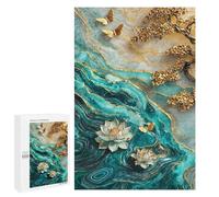 Jigsaw Puzzle 1000 PCS Golden Lotus Pond Jigsaws for Adults Toy Wall Decor Pattern Assembly Deal As Gifts for The Whole Family 1000 PCS