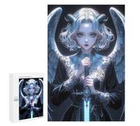 Jigsaw Puzzle 1000 PCS Gothic Angel with Sword Jigsaws for Adults Puzzle Birthday Present Difficult And Challenge Challenging Game Gifts 1000 PCS