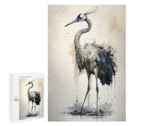 Jigsaw Puzzle 1000 PCS Graceful Crane Watercolor Adult Puzzles Toy Wall Decor Birthday Present Deal As Gifts for The Whole Family 1000 PCS