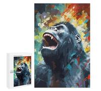 Jigsaw Puzzle 1000 PCS Growling Gorilla Abstract Jigsaws for Adults Anti-Stress Toys Staycation Kill Time Help The Brain Exercise 1000 PCS