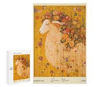 Jigsaw Puzzle 1000 PCS Gustav Klimt Sheep Floral Jigsaws for Adults Puzzle Birthday Present Difficult And Challenge Challenging Game Gifts 1000 PCS