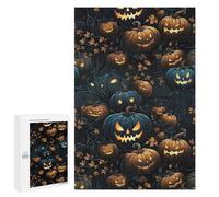 Jigsaw Puzzle 1000 PCS Halloween Pumpkin Patch Jigsaws for Adults Puzzle Birthday Present Difficult And Challenge Challenging Game Gifts 1000 PCS