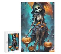 Jigsaw Puzzle 1000 PCS Halloween Skeleton Jigsaw Puzzles for Teenagerss Hand Speed Race Fun Activities at Home Challenging Game And Family Play 1000 PCS