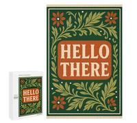 Jigsaw Puzzle 1000 PCS Hello There Floral Art Jigsaw Puzzles for Teenagerss Hand Speed Race Fun Activities at Home Challenging Game And Family Play 1000 PCS