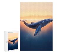 Jigsaw Puzzle 1000 PCS Humpback Whale Sunset Jigsaws for Adults Toy Wall Decor Pattern Assembly Deal As Gifts for The Whole Family 1000 PCS