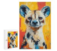 Jigsaw Puzzle 1000 PCS Hyena Portrait Painting Jigsaw Puzzles for Teenagerss Hand Speed Race Fun Activities at Home Challenging Game And Family Play 1000 PCS