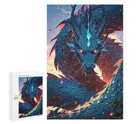 Jigsaw Puzzle 1000 PCS Infernal Azure The Flame-Scaled Dragon Jigsaws for Adults Toy Wall Decor Pattern Assembly Deal As Gifts for The Whole Family 1000 PCS