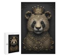 Jigsaw Puzzle 1000 PCS King Panda Gold Deco Puzzles for Teenagerss Stress Reliever Educational Challenge Unique Birthday And Gifts 1000 PCS