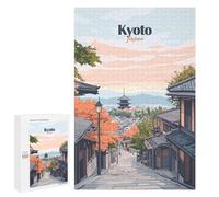 Jigsaw Puzzle 1000 PCS Kyoto Japan Illustration Jigsaws for Adults Toy Wall Decor Difficult Hard Unique Gifts for Birthday And Christmas 1000 PCS