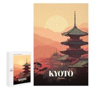 Jigsaw Puzzle 1000 PCS Kyoto Japan Pagoda Sunset Art Jigsaws for Adults Toy Wall Decor Difficult Hard Unique Gifts for Birthday And Christmas 1000 PCS