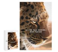 Jigsaw Puzzle 1000 PCS Leopard Motivation Run Faster Jigsaws for Adults Anti-Stress Toys Staycation Kill Time Help The Brain Exercise 1000 PCS