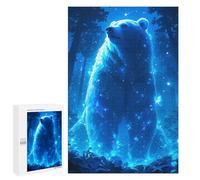 Jigsaw Puzzle 1000 PCS Luminous Bear in Enchanted Forest Jigsaws for Adults Toy Wall Decor Pattern Assembly Deal As Gifts for The Whole Family 1000 PCS