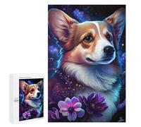 Jigsaw Puzzle 1000 PCS Magical Corgi with Flowers -1 Jigsaw Puzzles for Teenagerss Hand Speed Race Fun Activities at Home Challenging Game And Family Play 1000 PCS