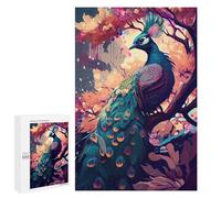 Jigsaw Puzzle 1000 PCS Magical Peacock in Bloom Jigsaws for Adults Anti-Stress Toys Staycation Kill Time Help The Brain Exercise 1000 PCS