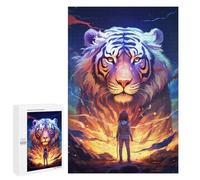 Jigsaw Puzzle 1000 PCS Magical Tiger Encounter -1 Jigsaw Puzzles for Teenagerss Hand Speed Race Fun Activities at Home Challenging Game And Family Play 1000 PCS