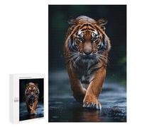 Jigsaw Puzzle 1000 PCS Majestic Tiger Walking Forward Jigsaws for Adults Puzzle Birthday Present Difficult And Challenge Challenging Game Gifts 1000 PCS