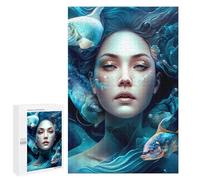 Jigsaw Puzzle 1000 PCS Mermaid Dreams Underwater Fantasy -2 Jigsaws for Adults Toy Wall Decor Difficult Hard Unique Gifts for Birthday And Christmas 1000 PCS