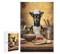 Jigsaw Puzzle 1000 PCS Miniature Pinscher Chef Jigsaws for Adults Toy Wall Decor Difficult Hard Unique Gifts for Birthday And Christmas 1000 PCS