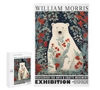 Jigsaw Puzzle 1000 PCS Morris Floral White Bear Exhibition Puzzles for Teenagerss Stress Reliever Educational Challenge Unique Birthday And Gifts 1000 PCS