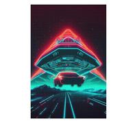 Jigsaw Puzzle 1000 PCS Neon Future Car Drive Jigsaw for Adults Toy Wall Decor Staycation Kill Time Unique Birthday And Gifts 1000 PCS
