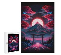 Jigsaw Puzzle 1000 PCS Neon Mountain Gate Jigsaws for Adults Anti-Stress Toys Staycation Kill Time Help The Brain Exercise 1000 PCS