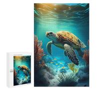 Jigsaw Puzzle 1000 PCS Ocean Turtle Adventure Jigsaws for Adults Anti-Stress Toys Staycation Kill Time Help The Brain Exercise 1000 PCS