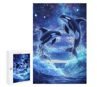 Jigsaw Puzzle 1000 PCS Orca Whale Killer Wave Jigsaws for Adults Toy Wall Decor Pattern Assembly Deal As Gifts for The Whole Family 1000 PCS