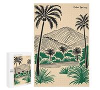 Jigsaw Puzzle 1000 PCS Palm Springs Landscape Illustration Jigsaw Puzzles for Teenagerss Hand Speed Race Fun Activities at Home Challenging Game And Family Play 1000 PCS