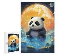 Jigsaw Puzzle 1000 PCS Panda in Space Pond Jigsaws for Adults Toy Wall Decor Difficult Hard Unique Gifts for Birthday And Christmas 1000 PCS