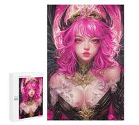 Jigsaw Puzzle 1000 PCS Pink-Haired Fantasy Queen Anime Jigsaw Puzzles for Teenagerss Hand Speed Race Fun Activities at Home Challenging Game And Family Play 1000 PCS