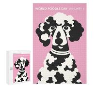 Jigsaw Puzzle 1000 PCS Pink World Poodle Day Puzzles for Teenagerss Stress Reliever Educational Challenge Unique Birthday And Gifts 1000 PCS