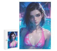 Jigsaw Puzzle 1000 PCS Pool Anime Bikini Girl Puzzles for Teenagerss Stress Reliever Educational Challenge Unique Birthday And Gifts 1000 PCS