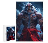 Jigsaw Puzzle 1000 PCS Powerful Tiger Warrior Artwork Puzzles for Teenagerss Stress Reliever Educational Challenge Unique Birthday And Gifts 1000 PCS