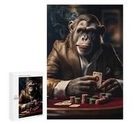 Jigsaw Puzzle 1000 PCS Pristine Primate Poker Jigsaws for Adults Toy Wall Decor Pattern Assembly Deal As Gifts for The Whole Family 1000 PCS