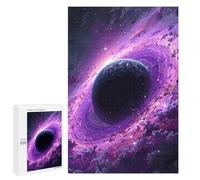 Jigsaw Puzzle 1000 PCS Purple Space Galaxy with Planet Jigsaw Puzzles for Teenagerss Hand Speed Race Fun Activities at Home Challenging Game And Family Play 1000 PCS